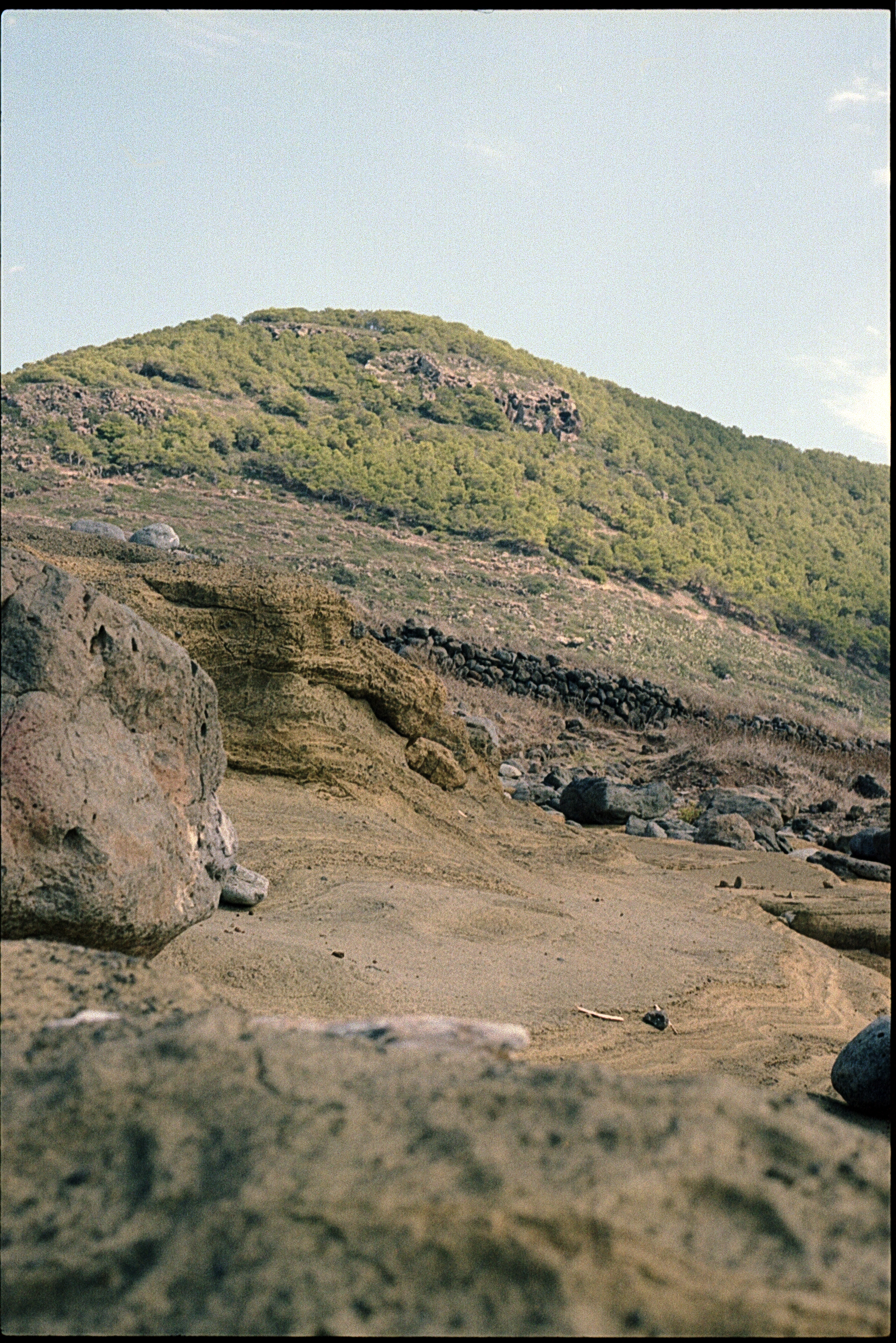Ustica sicily volcanic island analog photography